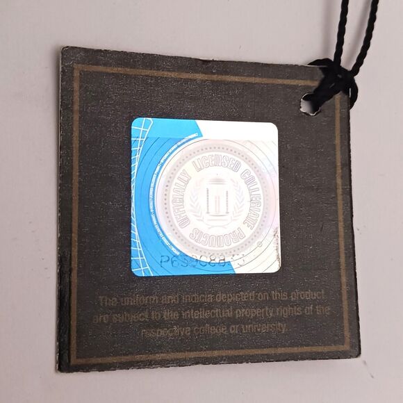 NWT Univ of Miami Woven Plaid Tie Eagles Wings Green/Orange 4" - Picture 5 of 8